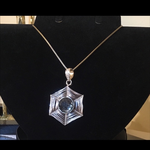 Cool Black Rutilated Quartz Handmade Halo Pendant - Picture 3 of 5